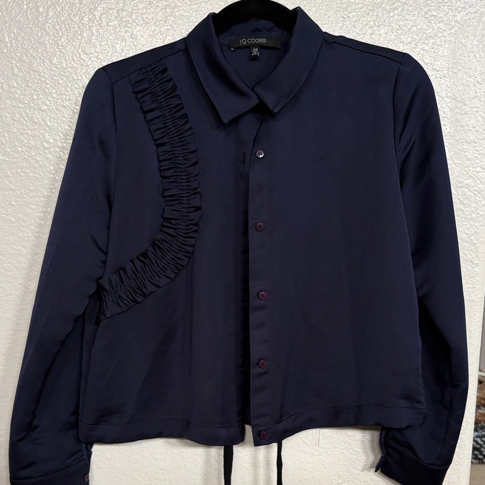 19Cooper Navy Button-Up Blouse